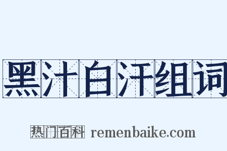 黑汁白汗组词是什么意思的图片
